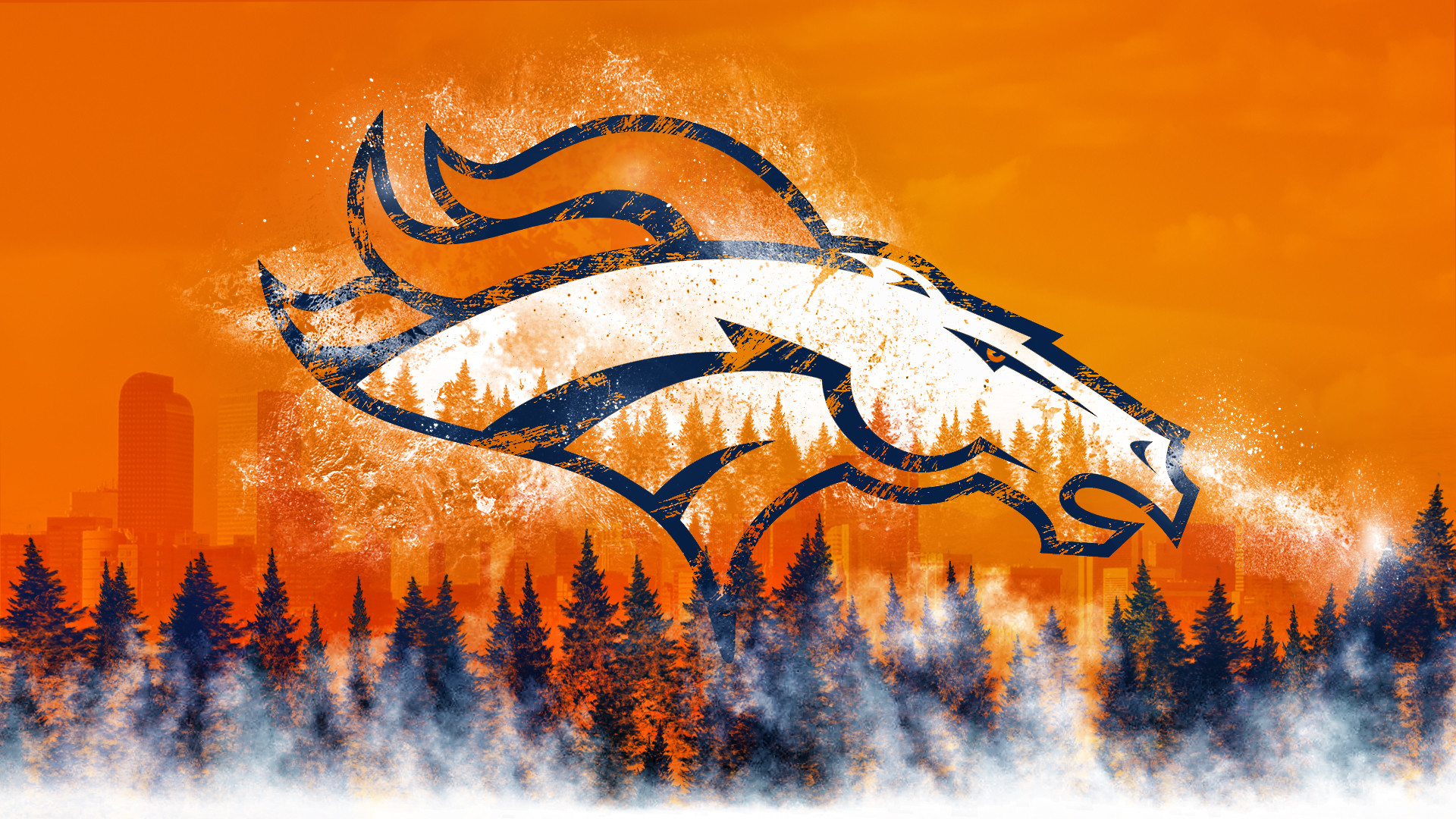 Great Minimalist Blue Broncos Wallpaper Football Team - Denver Broncos Wallpaper Hd - HD Wallpaper 