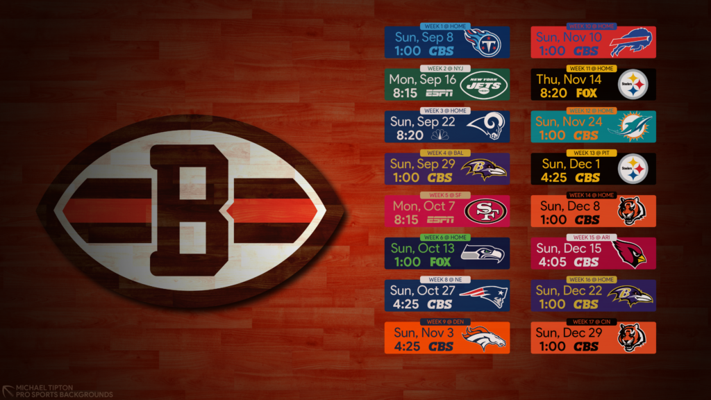 2019 Nfl Cleveland Browns Desktop Hardwood Schedule - Cleveland Browns 2019 Schedule - HD Wallpaper 