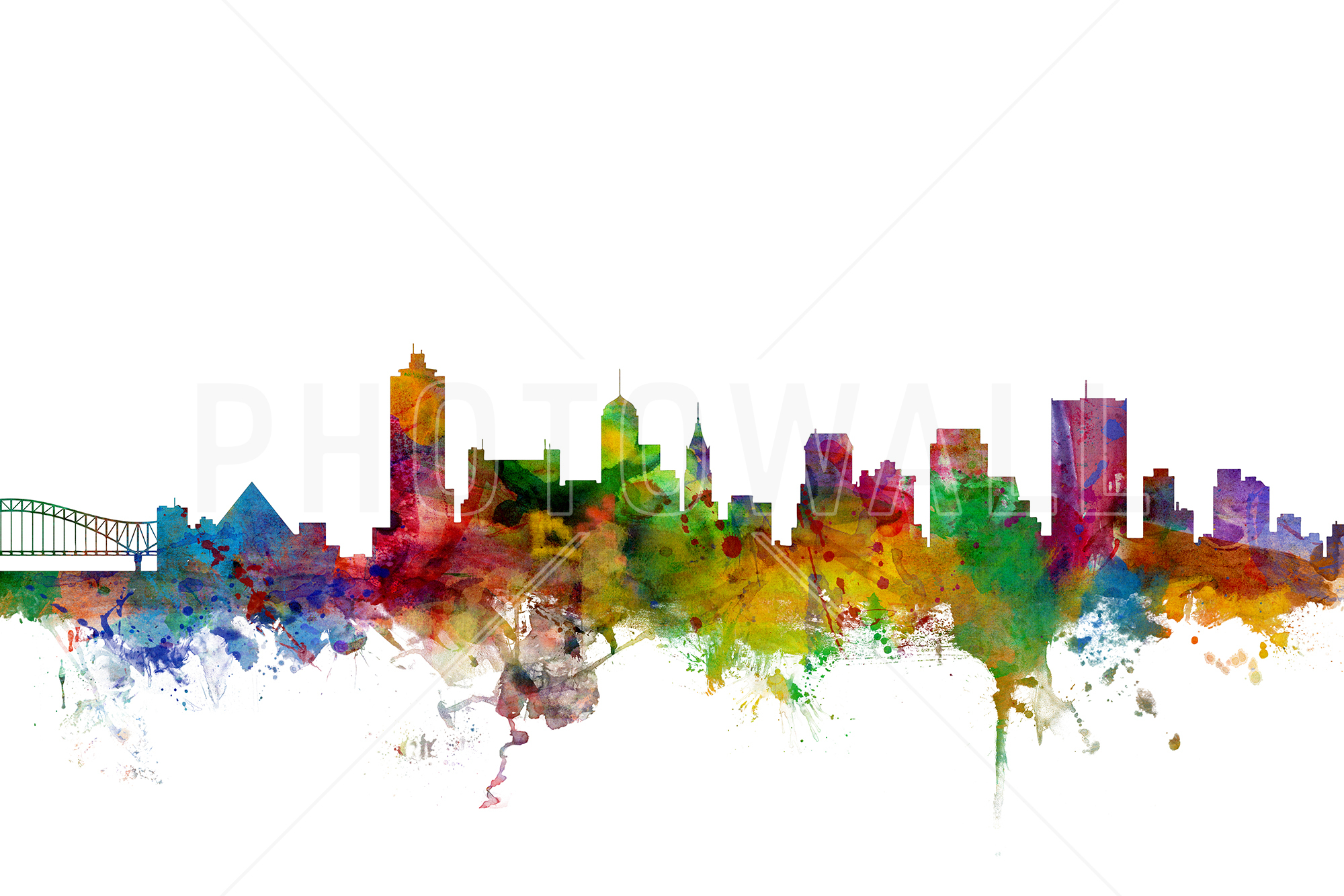 Memphis Tennessee Skyline - Memphis Artwork - HD Wallpaper 