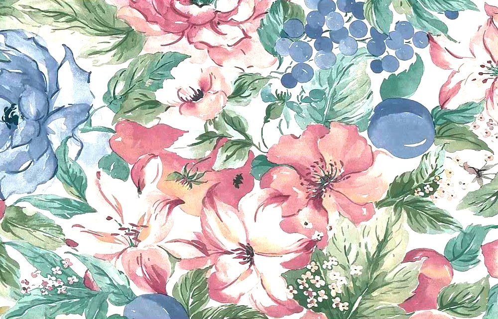 Hibisucs Floral Wallpaper, Pink, Blue - Rose - HD Wallpaper 