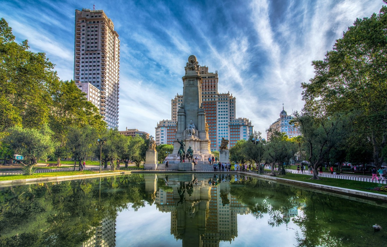 Photo Wallpaper Spain, Madrid, Madrid, Plaza Of Spain - Plaza De España Madrid Hd - HD Wallpaper 