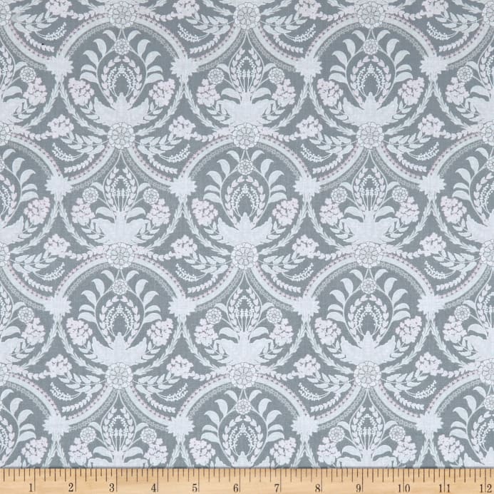 Laura Ashley Grace Damask Almieda Grey - Wallpaper - HD Wallpaper 