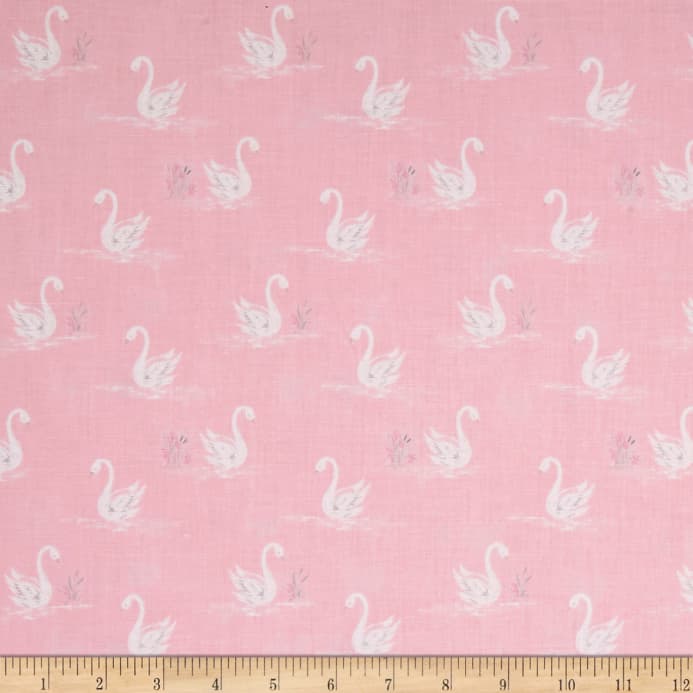Laura Ashley Grace Swans Pink - Polar Fleece - HD Wallpaper 