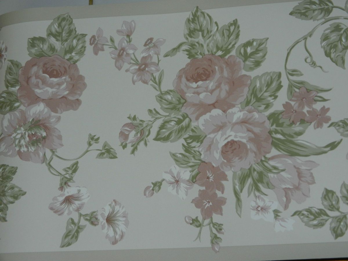 Laura Ashley Sommerset Wallpaper Border Flowers Floral - Garden Roses - HD Wallpaper 