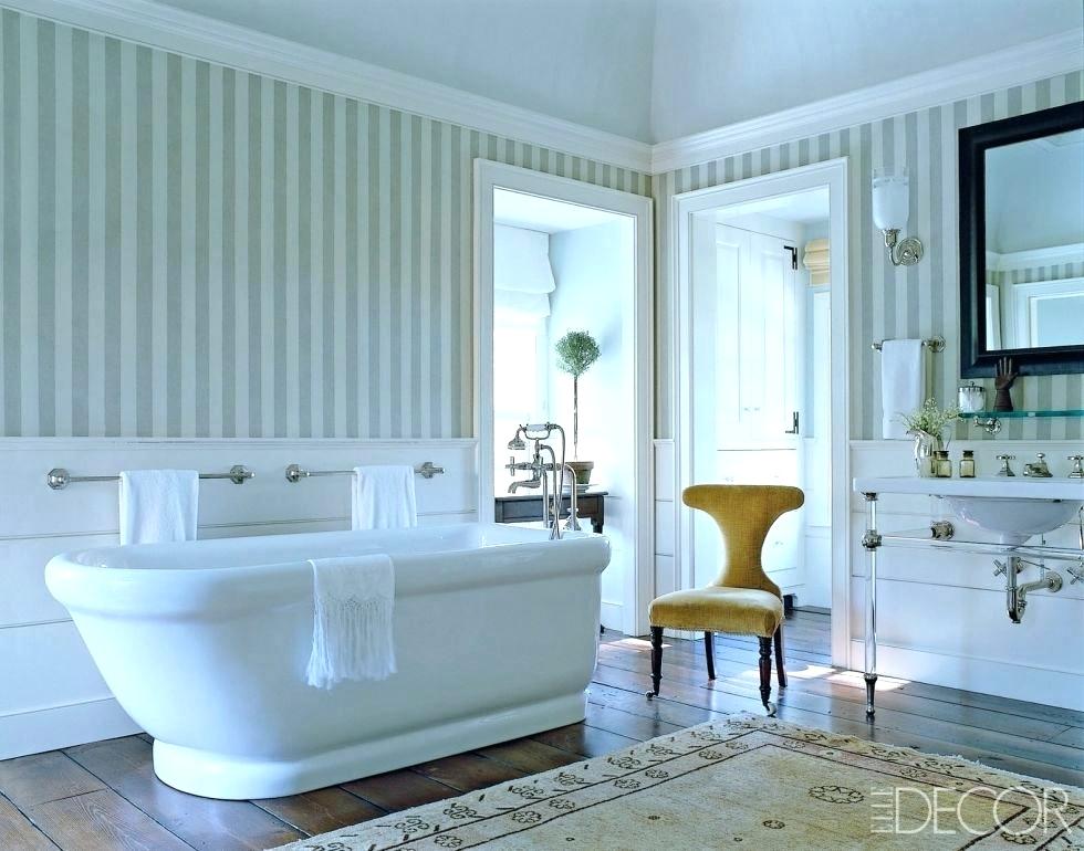 Wallpaper For Bathrooms Bathroom Medium Size White - Bathroom Wallpaper Stripes - HD Wallpaper 
