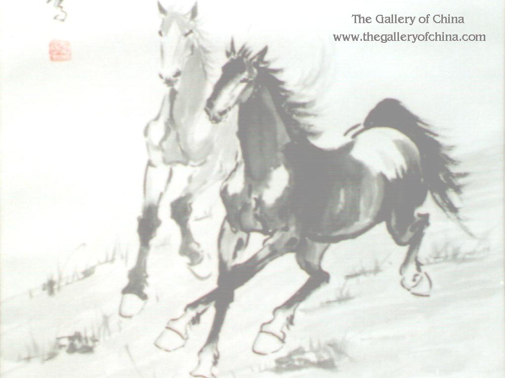 China Painting Black And White - HD Wallpaper 