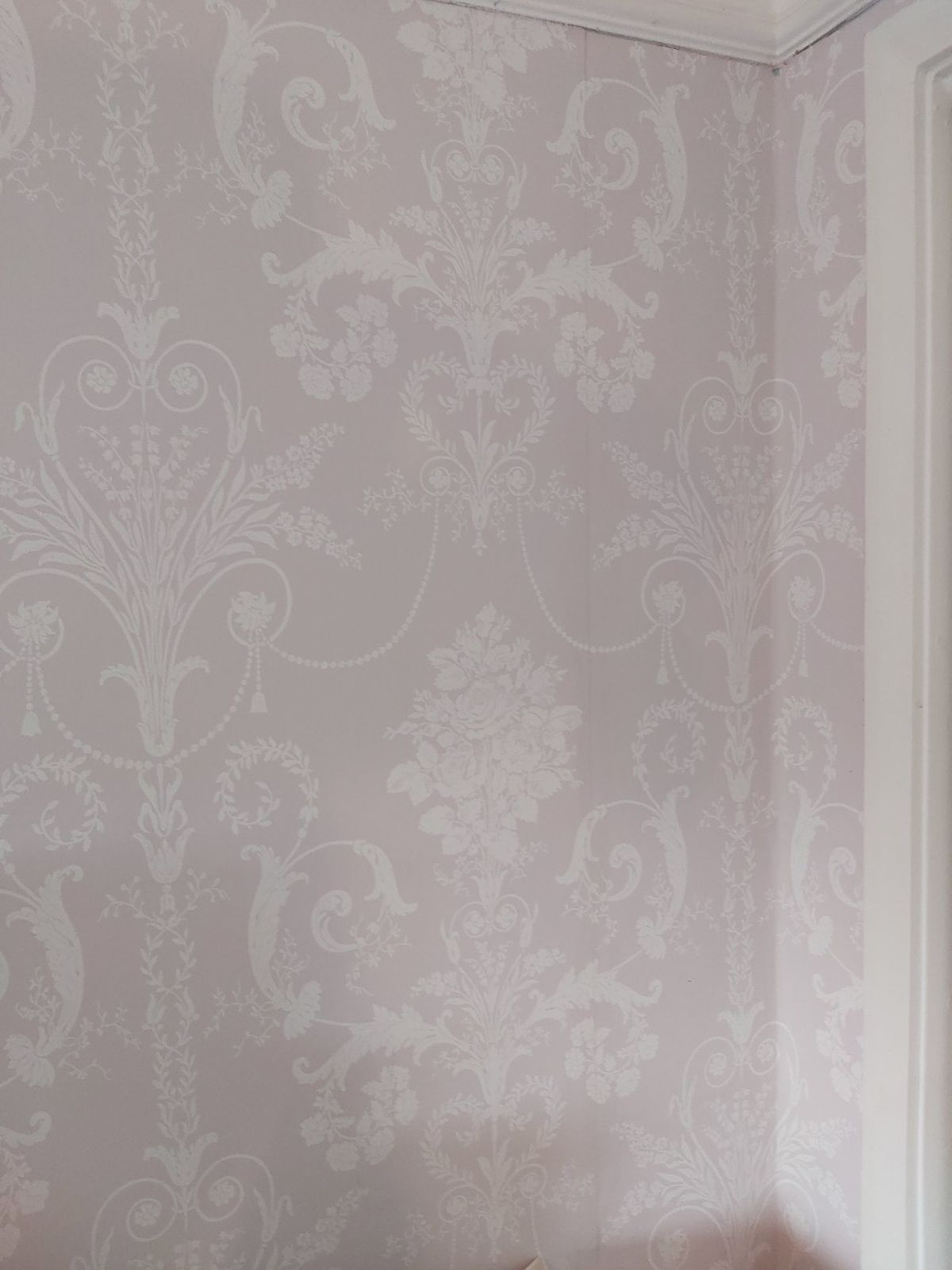 Featured image of post Laura Ashley Josette Amethyst Wallpaper : Josette features a classic damask pattern design across a two tile panel, part a joins with part b to create an elegant feature wall.