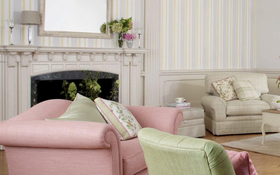 Laura Ashley Stripe Wallpaper Natural - HD Wallpaper 