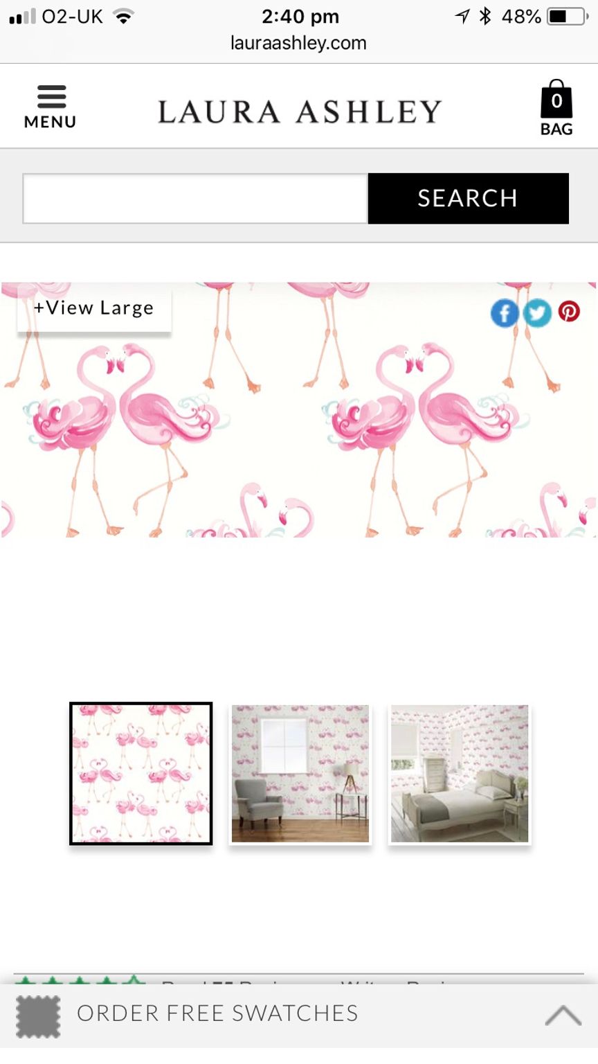 2 Rolls Of Unused Laura Ashley Flamingo Wallpaper Same - Furniture - HD Wallpaper 