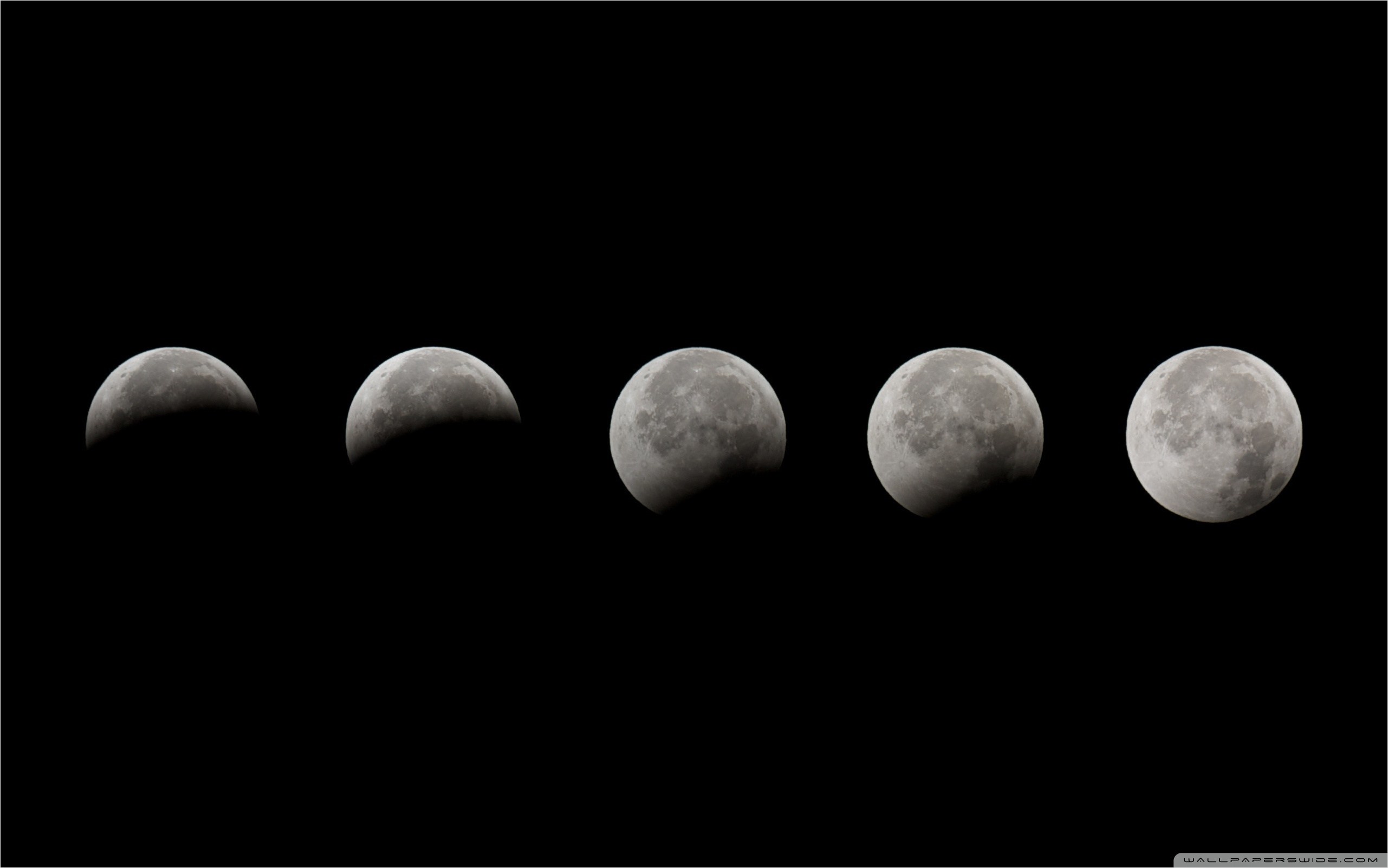 Moon Phases Black And White - HD Wallpaper 