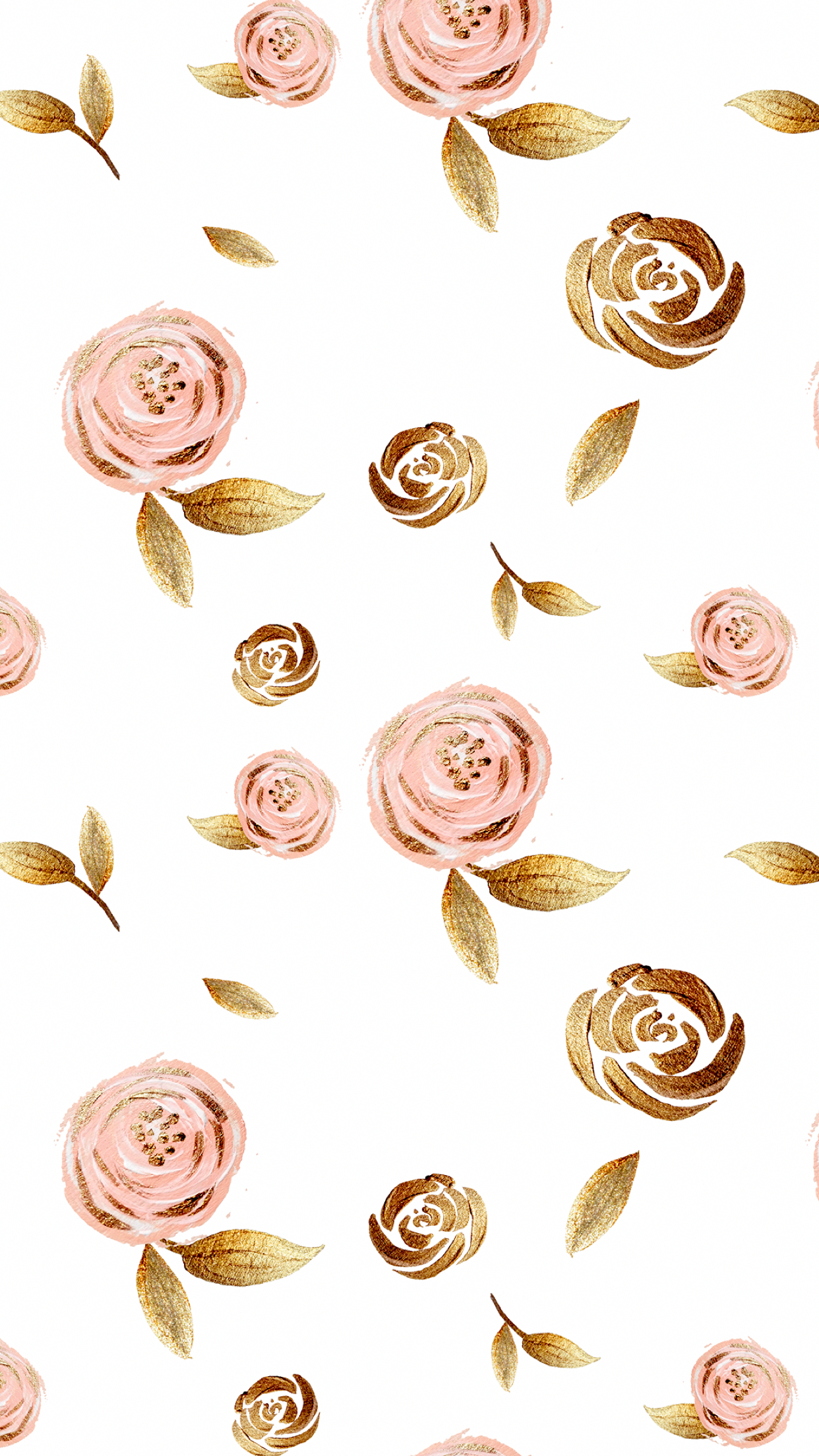 Rose Gold Flowers Background - HD Wallpaper 