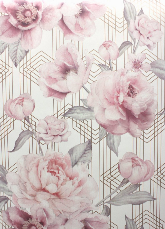 Belgravia Stella Floral Wallpaper - Rose Gold Floral Background - HD Wallpaper 