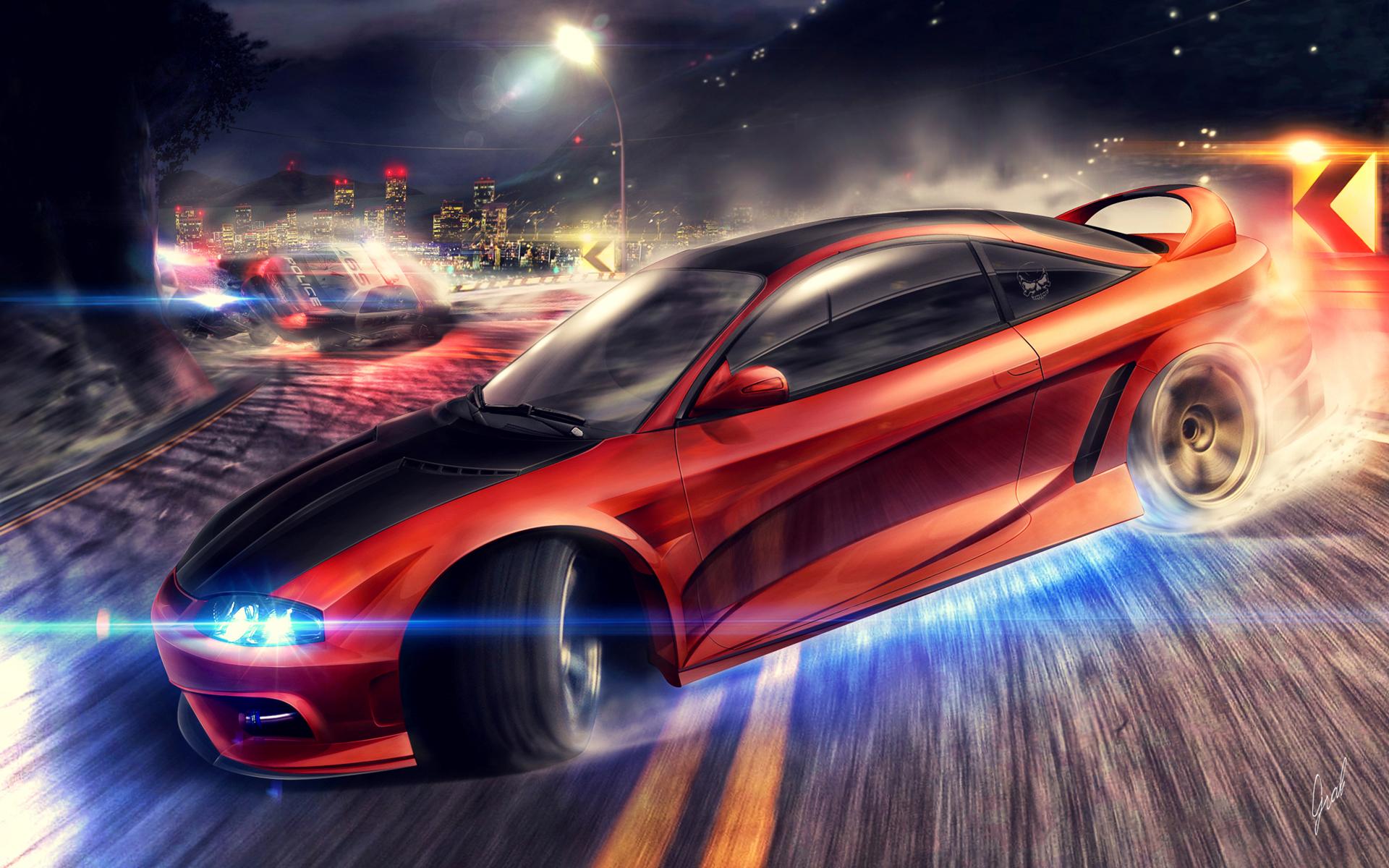 Mitsubishi Eclipse Wallpaper - Need For Speed Carbon Arts - HD Wallpaper 