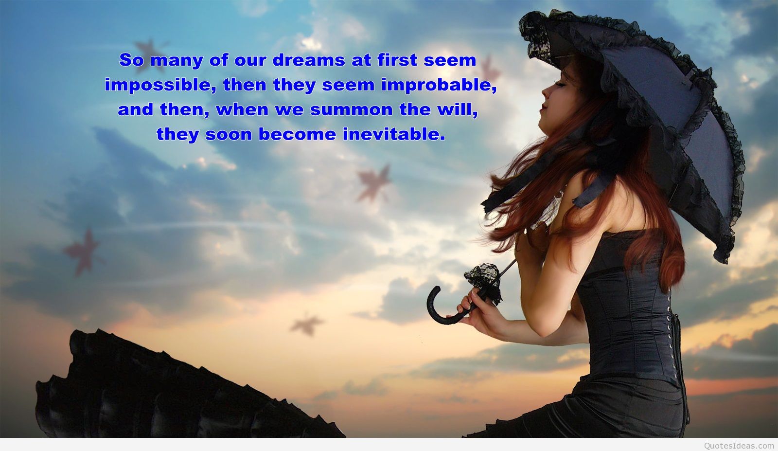 Dream Quote Wallpaper With A Girl - Girl With Dreams Quotes - HD Wallpaper 