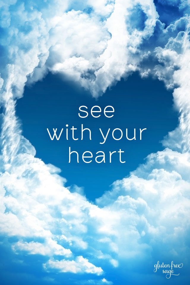 See With Your Heart Inspirational Quote Iphone Wallpaper - Love In The Clouds - HD Wallpaper 