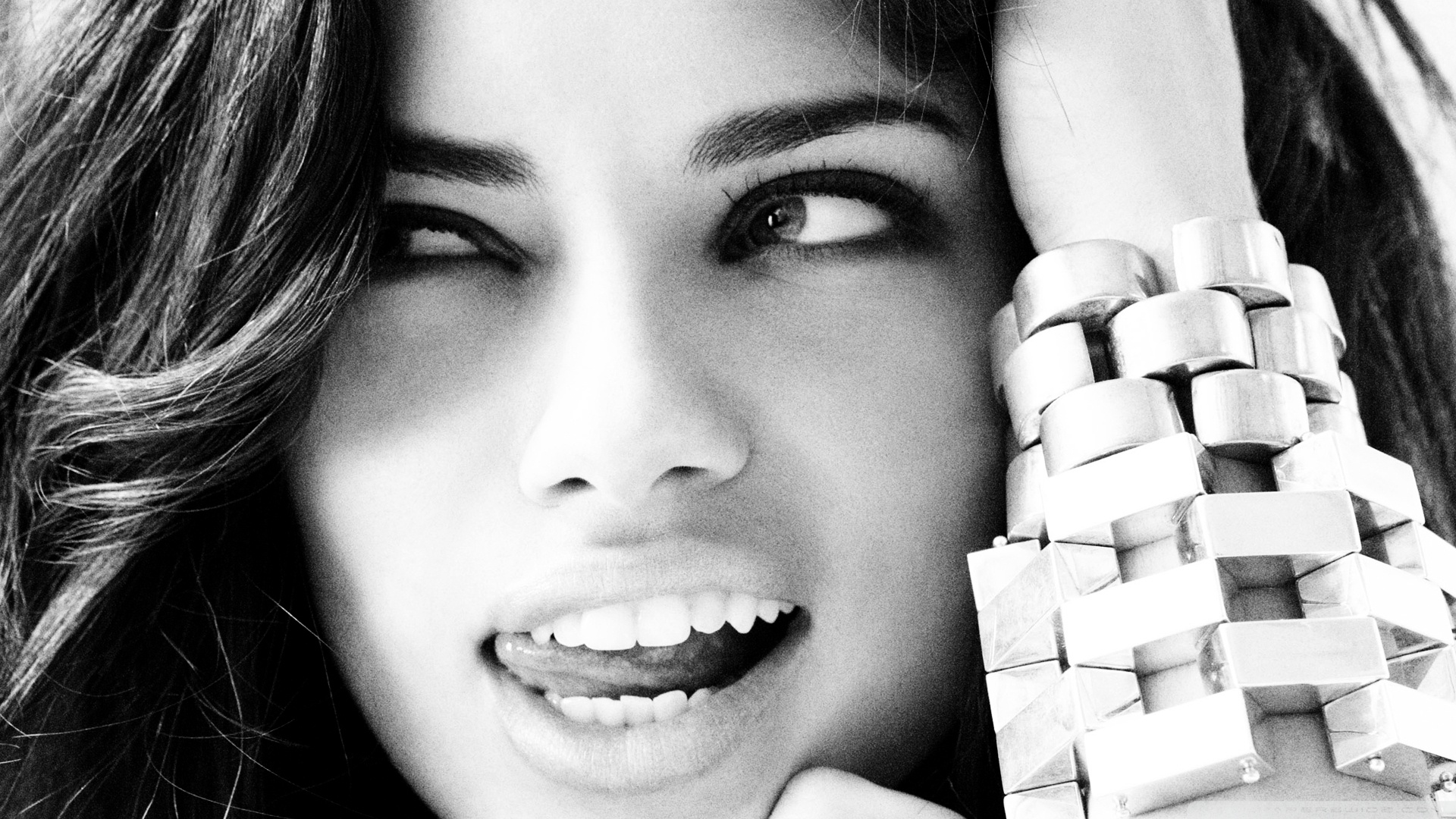 Adriana Lima Black And White - HD Wallpaper 