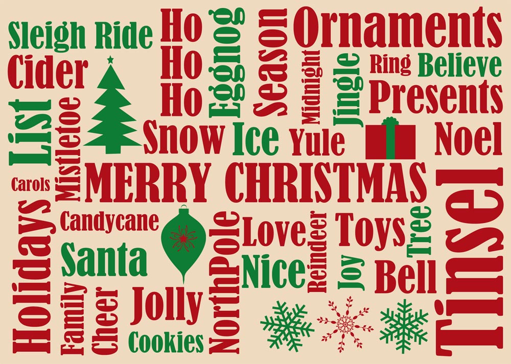 Great Christmas Words - Illustration - HD Wallpaper 