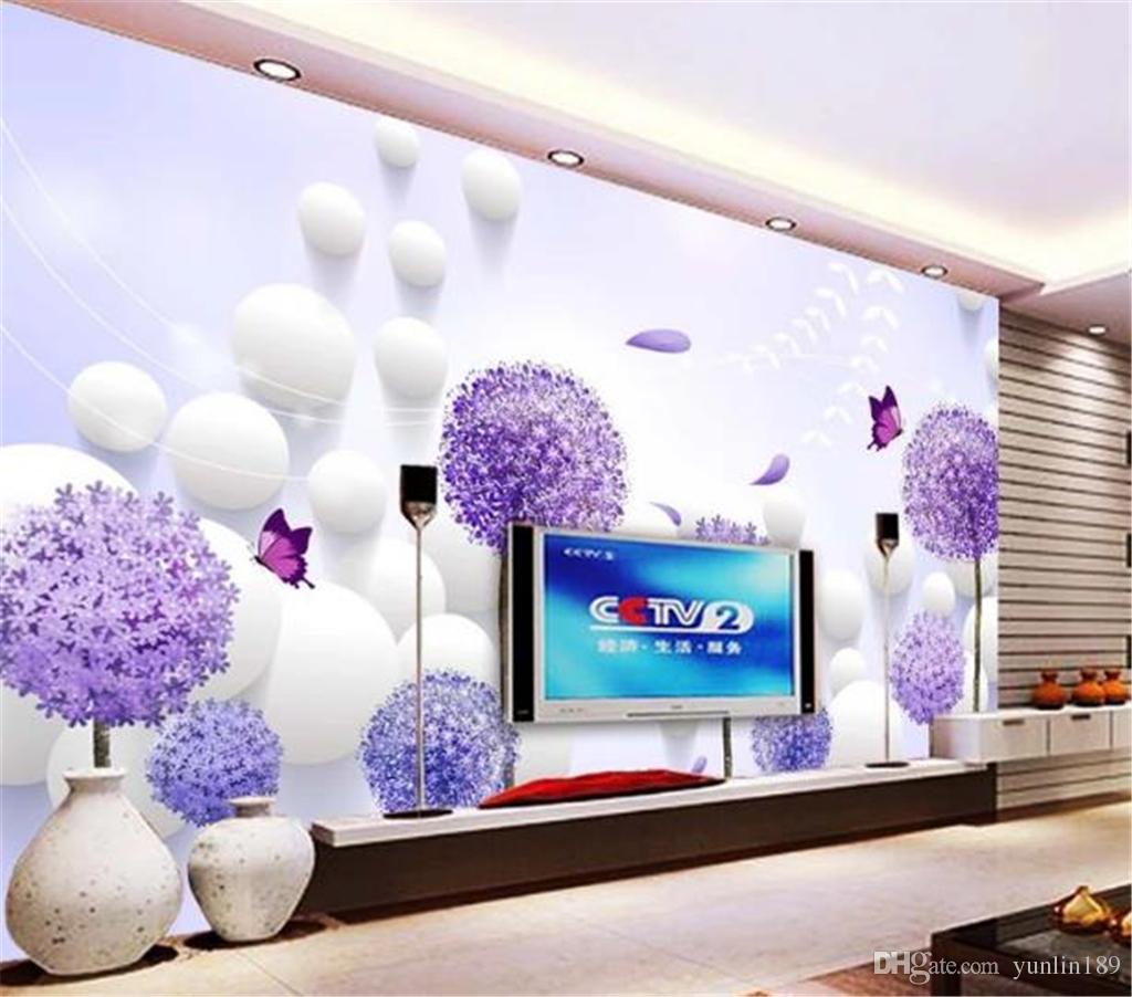 Walls Painted With Dandelions And Butterflies - HD Wallpaper 