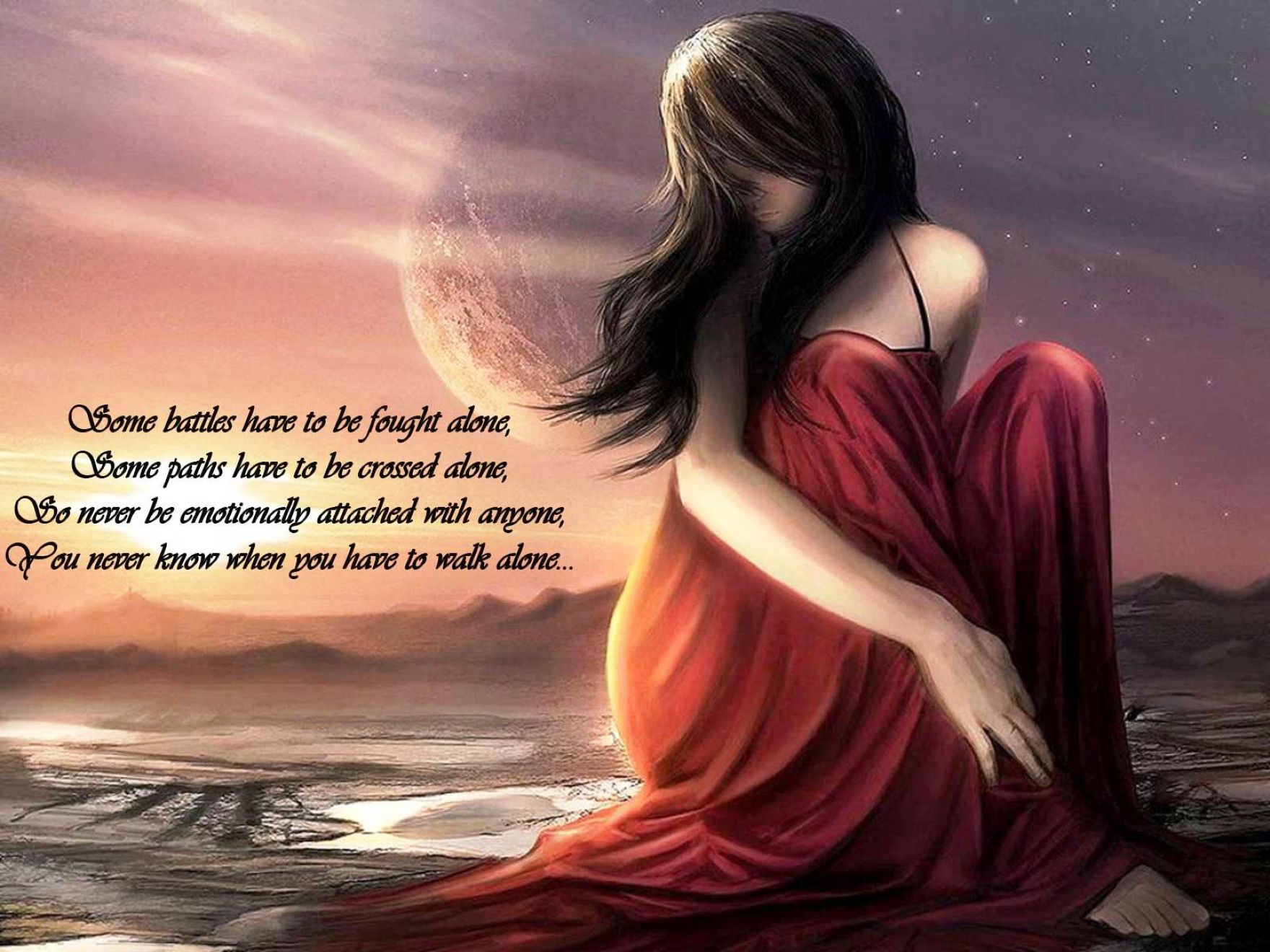 Download Free Hd Beautiful Girl Quotes Art Wallpaper, - Beautiful Girl With Quotes - HD Wallpaper 