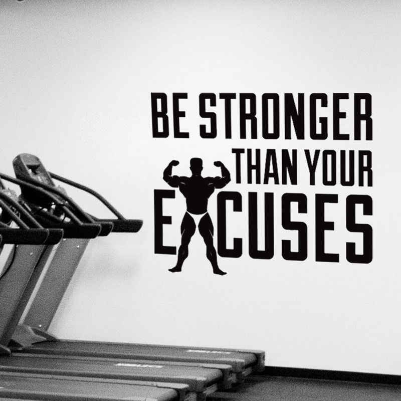 Gym Motivation Quote Wall Decal Stronger Than Your - Gym Motivation - HD Wallpaper 