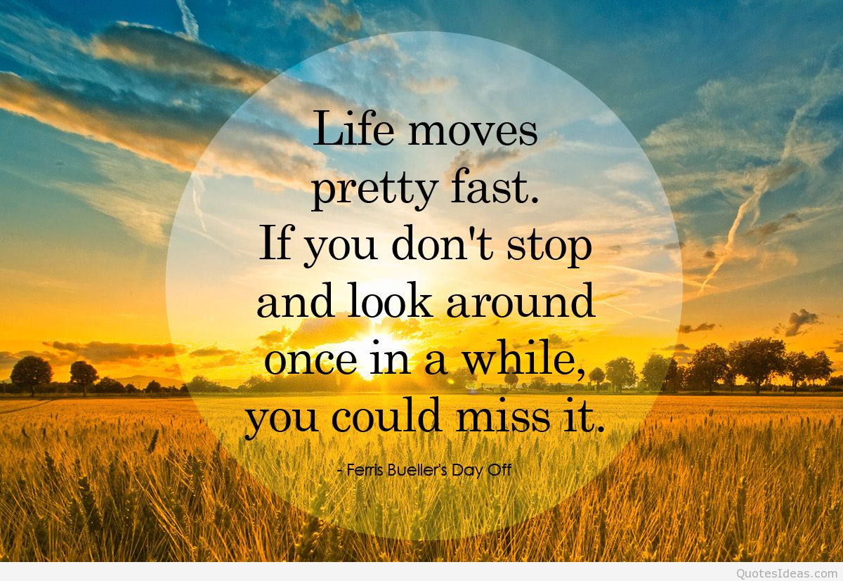 life moves pretty fast sometimes life moves pretty fast sometimes