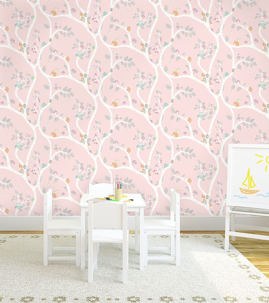 Holden Decor Woodland Adventure Dusky Pink Wallpaper - Pink Wallpapers At Nobletts - HD Wallpaper 