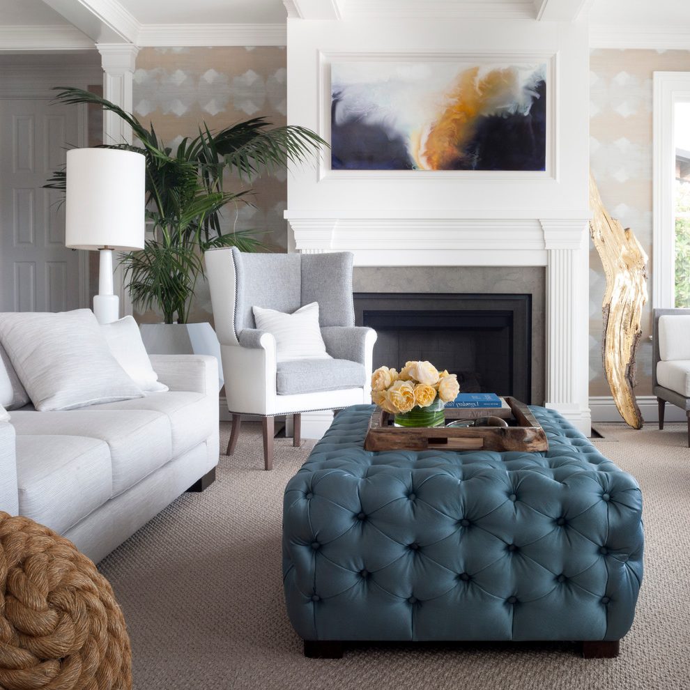 Los Angeles David Hicks Carpet With Storage Ottomans - Victoria Hagan Living Room - HD Wallpaper 