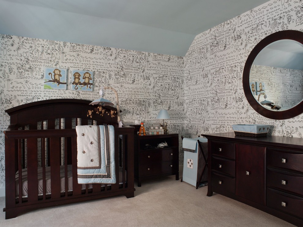 San Francisco David Hicks Wallpaper With Round Wall - Nursery - HD Wallpaper 