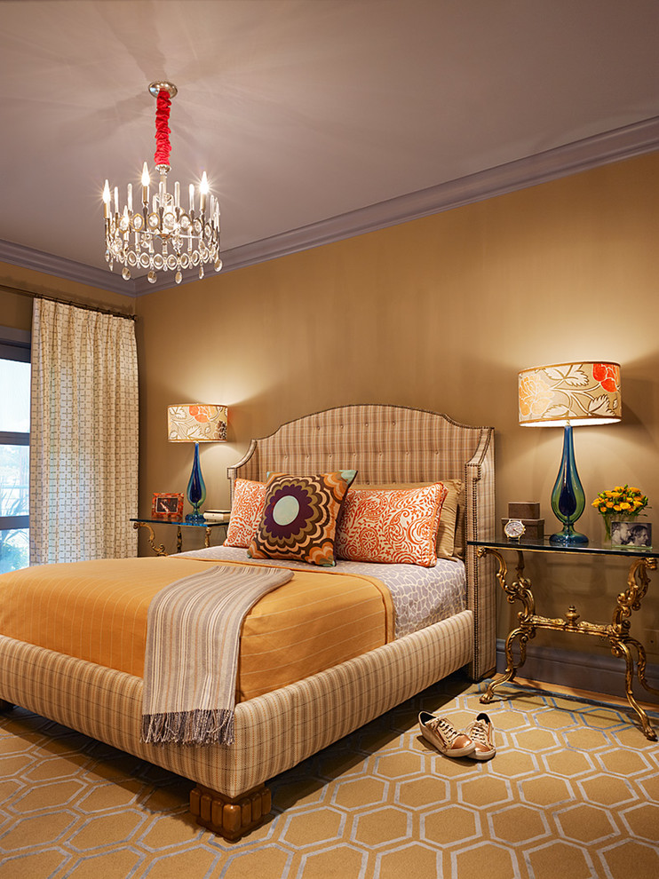 David Hicks Carpet With Victorian Panel Beds Bedroom - Benjamin Moore Florida Orange - HD Wallpaper 