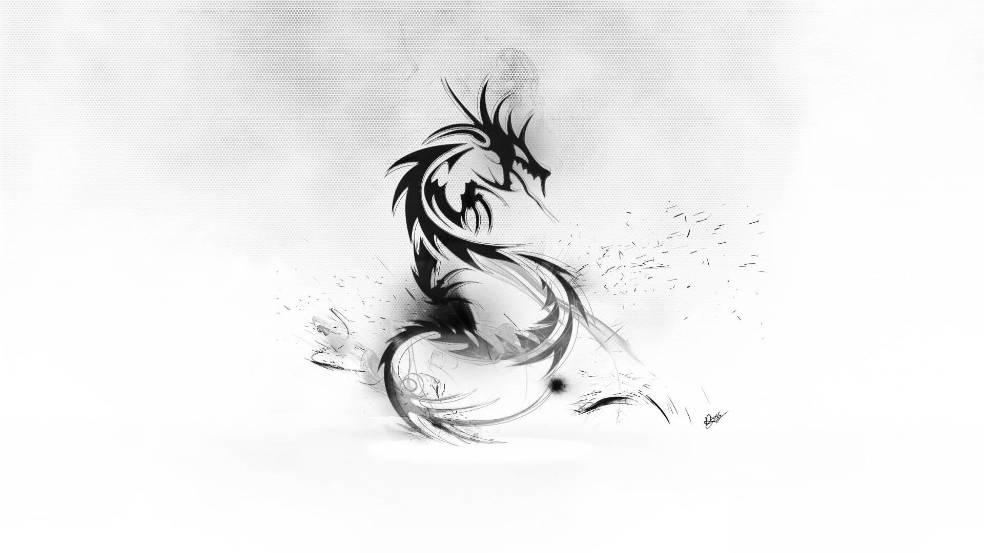 1920x1080, Black And White Dragon Wallpaper 
 Data - Black And White Dragon - HD Wallpaper 