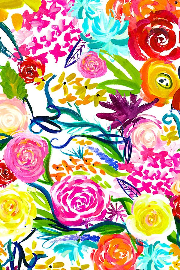 Bright Coloured Large Print Floral - HD Wallpaper 