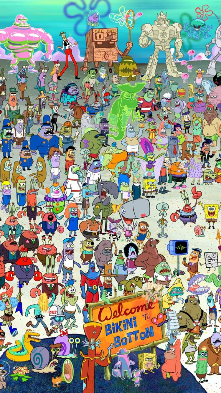 Spongebob And All Friends - HD Wallpaper 
