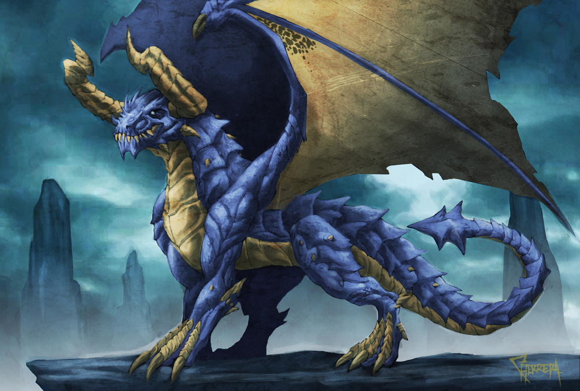 Old Blue Dragon - HD Wallpaper 