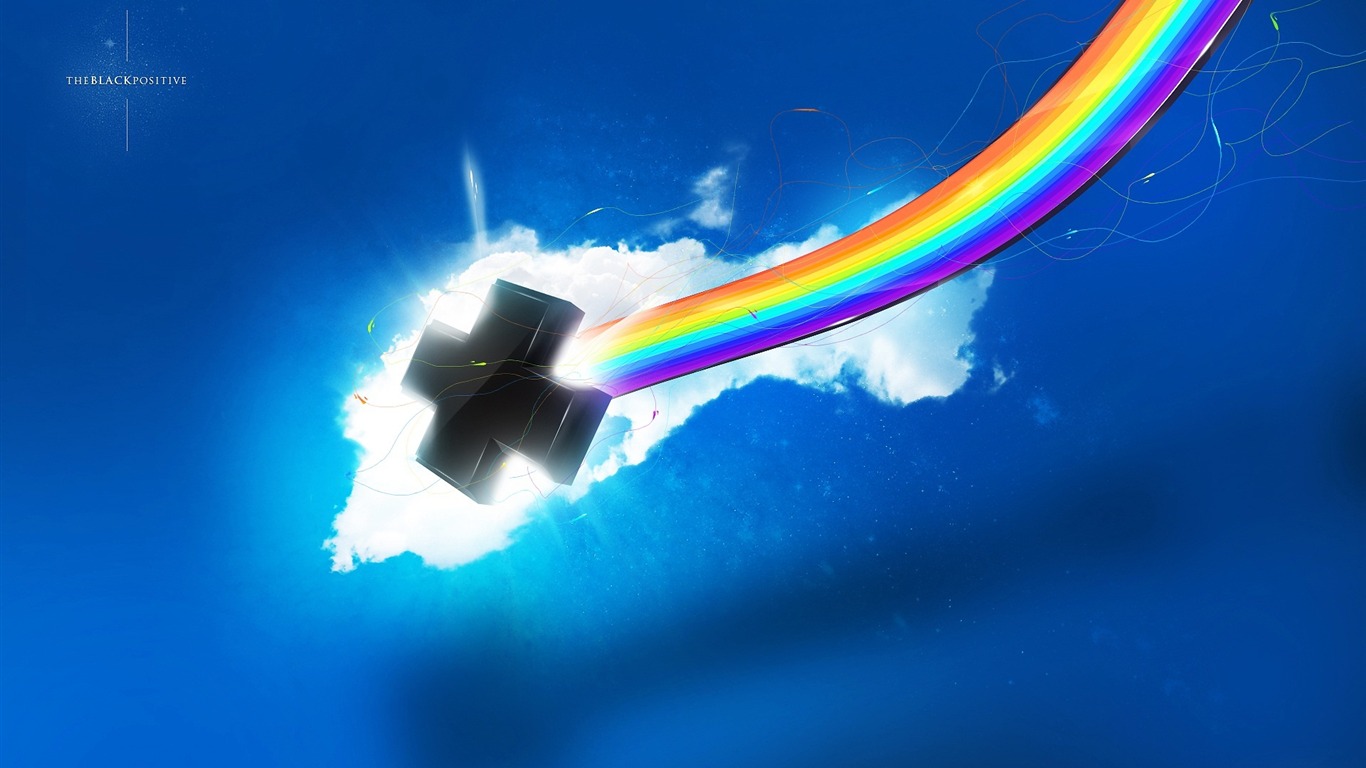 Positive-3d Creative Design Desktop Wallpaper2011 - Black Positive - HD Wallpaper 