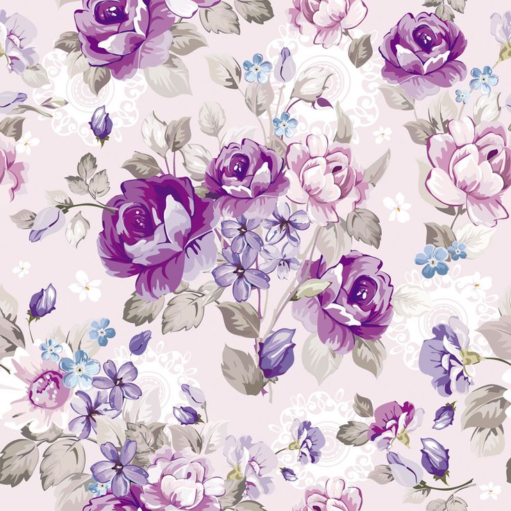 Purple Floral Wallpapers In Best Px Resolutions - Vintage Purple Flower Background - HD Wallpaper 
