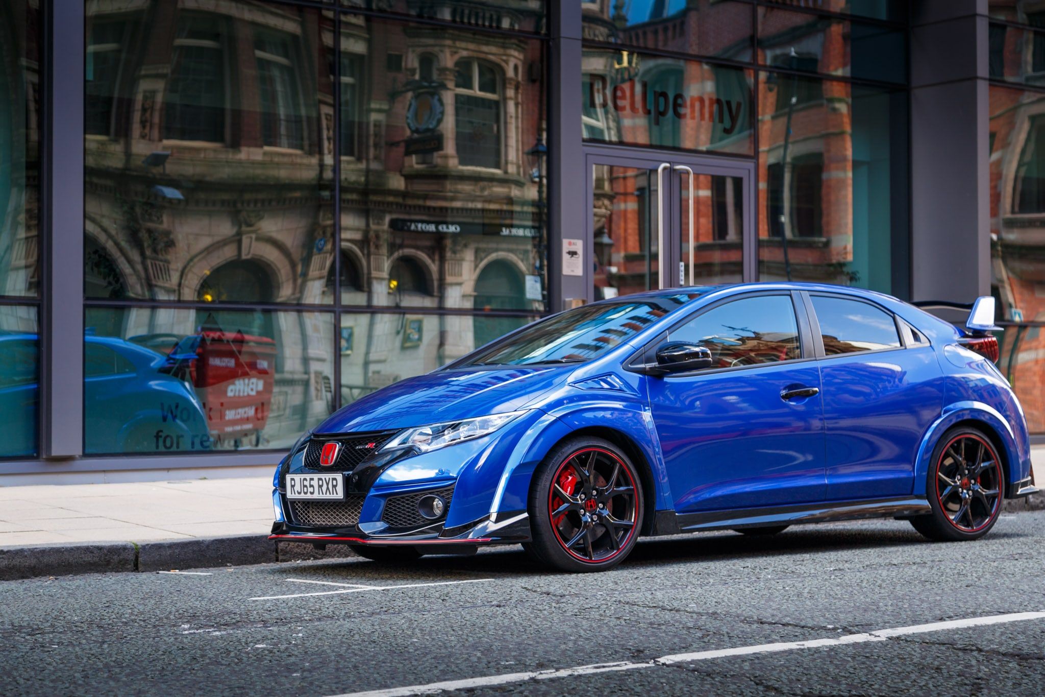 Honda Civic Type R Fk2 Blue - HD Wallpaper 