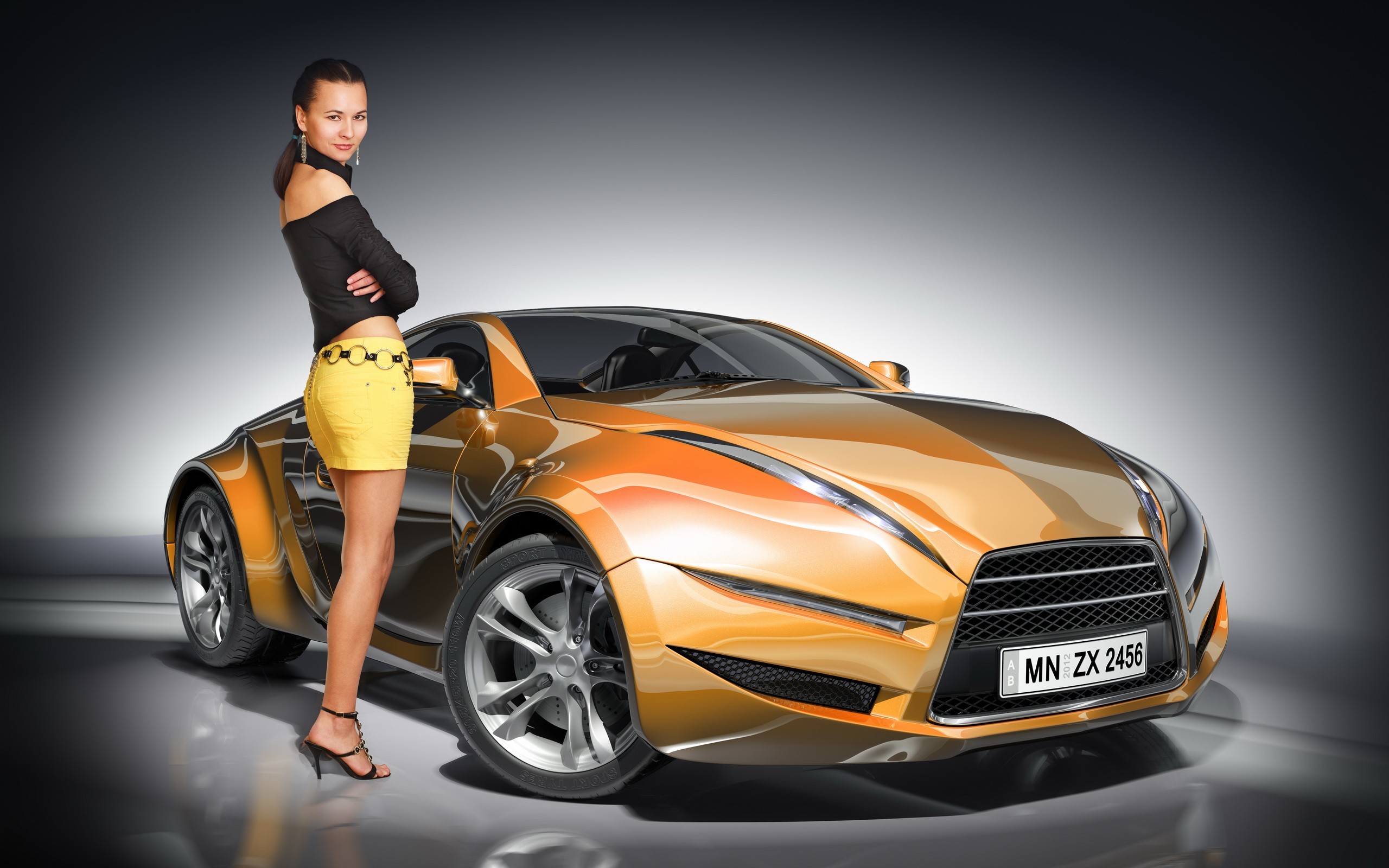 2560x1600, Car And Girl Wallpapers Nice Collection - Nice Girls And Cars - HD Wallpaper 