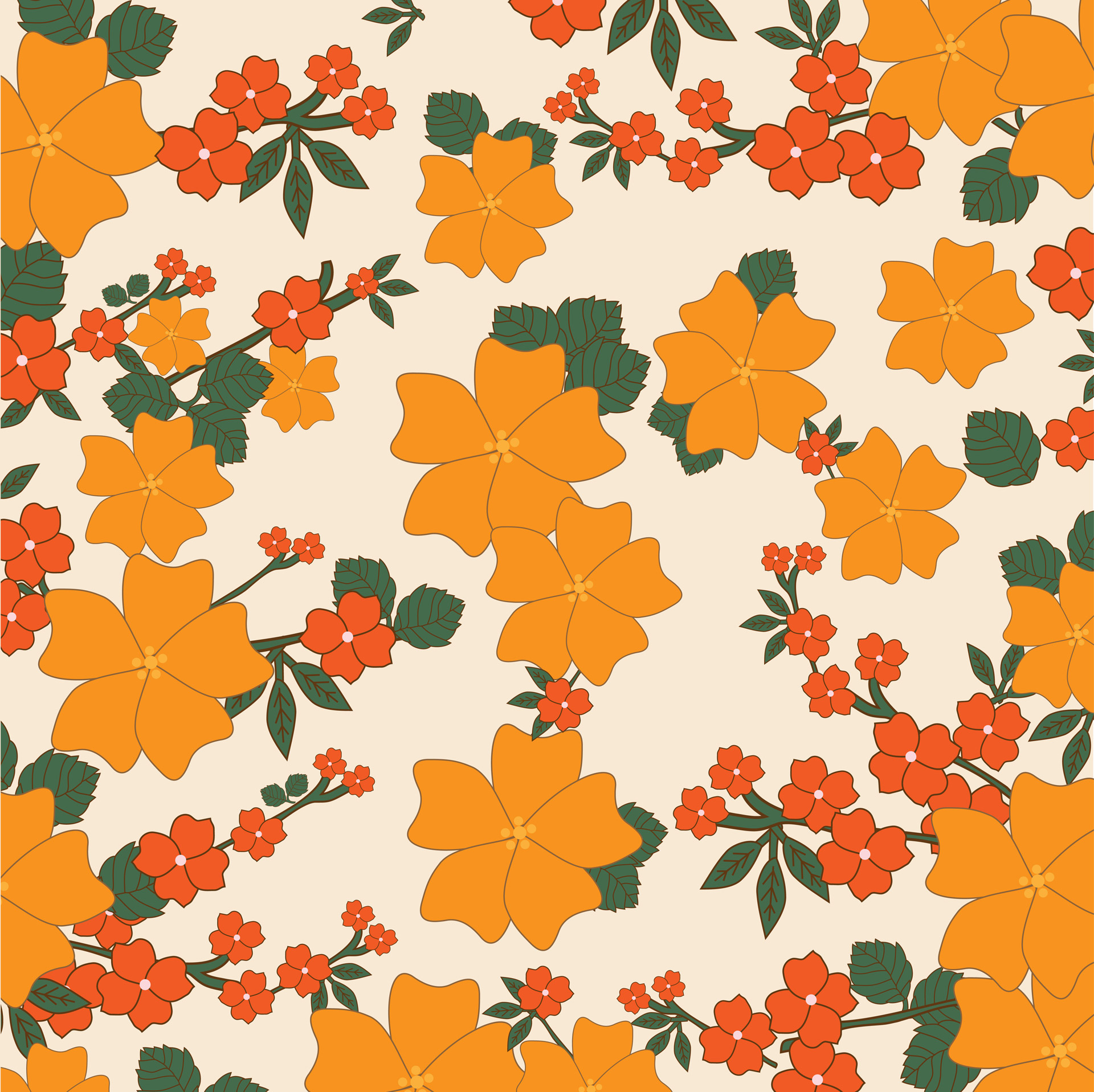 Floral Flowers Vintage Free Photo - Vintage Flower Wallpaper Pattern - HD Wallpaper 