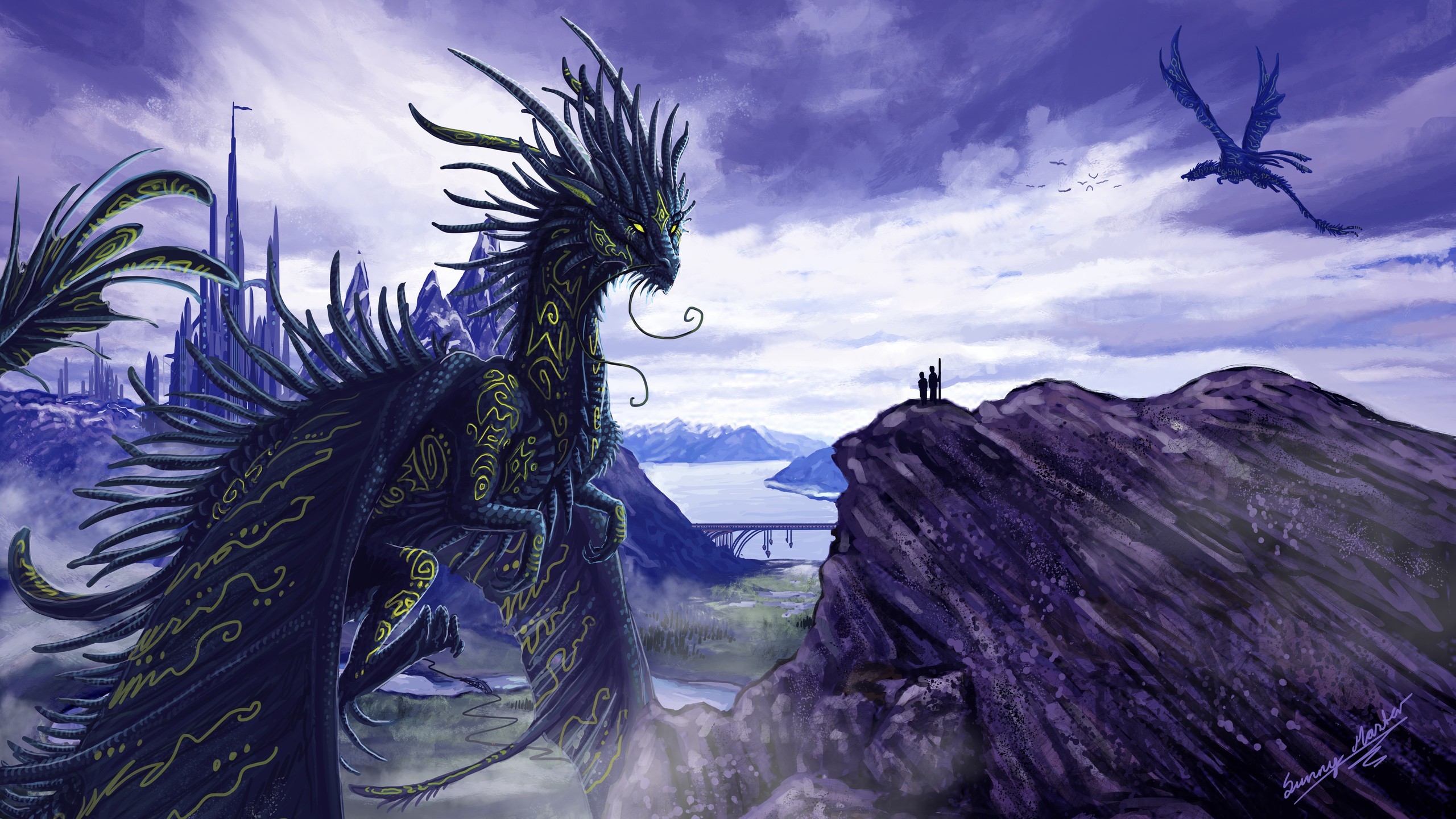 Dragon Fantasy Creatures Beautiful Mythical Creatures - 2560x1440 Wallpaper  