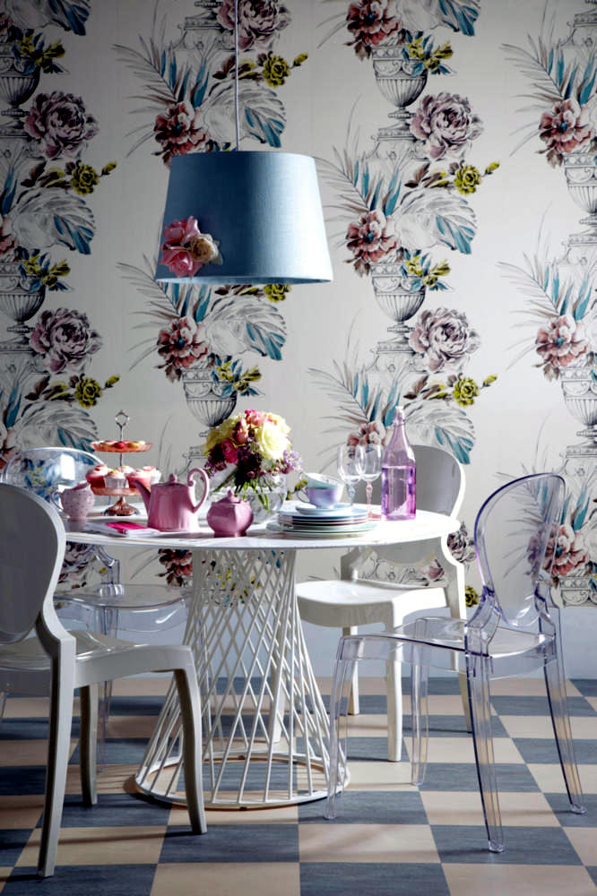 Dining Room - Dining Room Floral Wallpaper Ideas - HD Wallpaper 