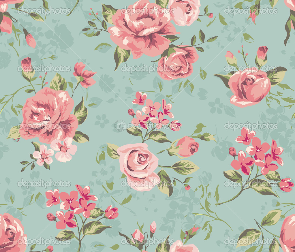 Vintage Floral Pattern Background - HD Wallpaper 