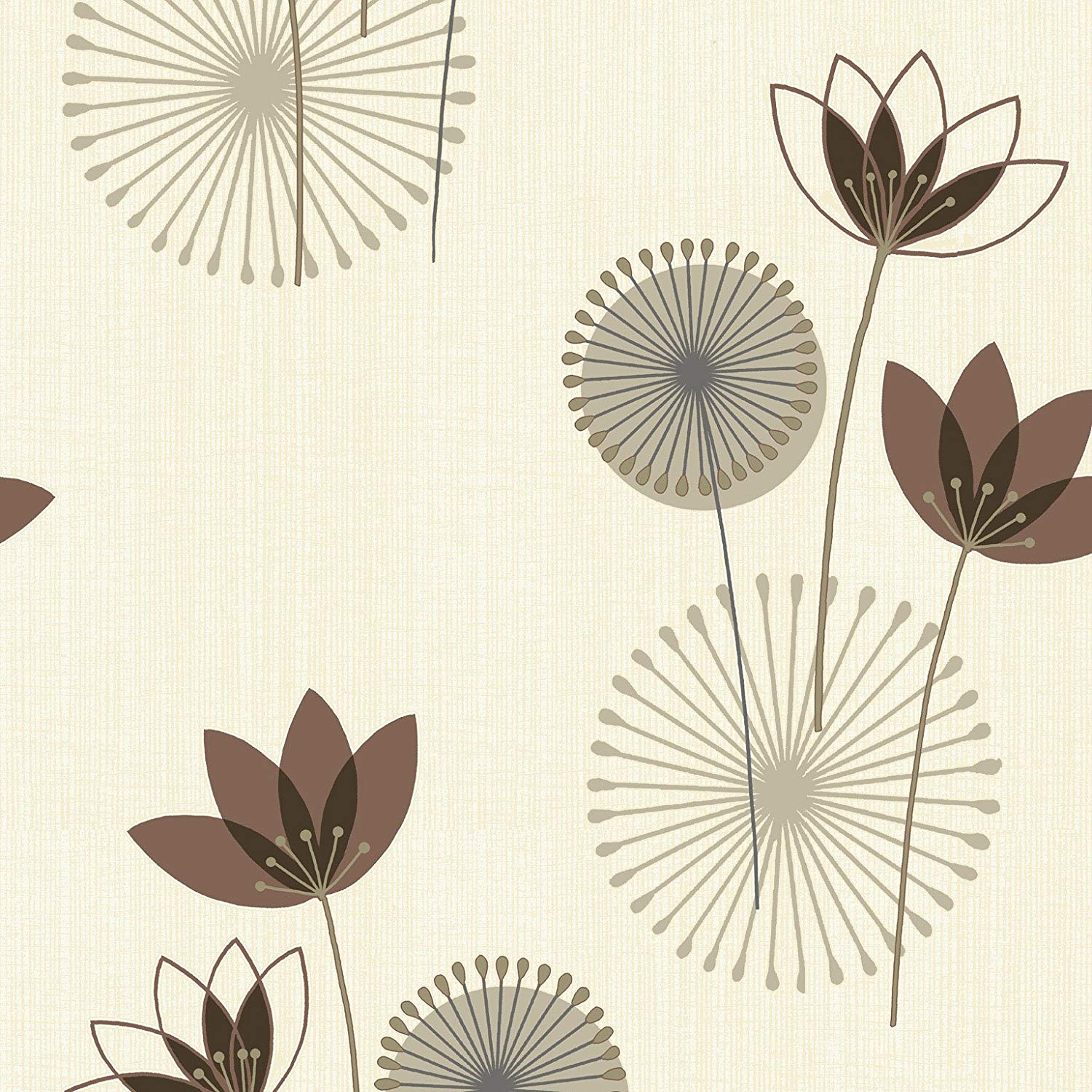 Cream Wallpaper With Brown Flowers - 1500x1500 Wallpaper 