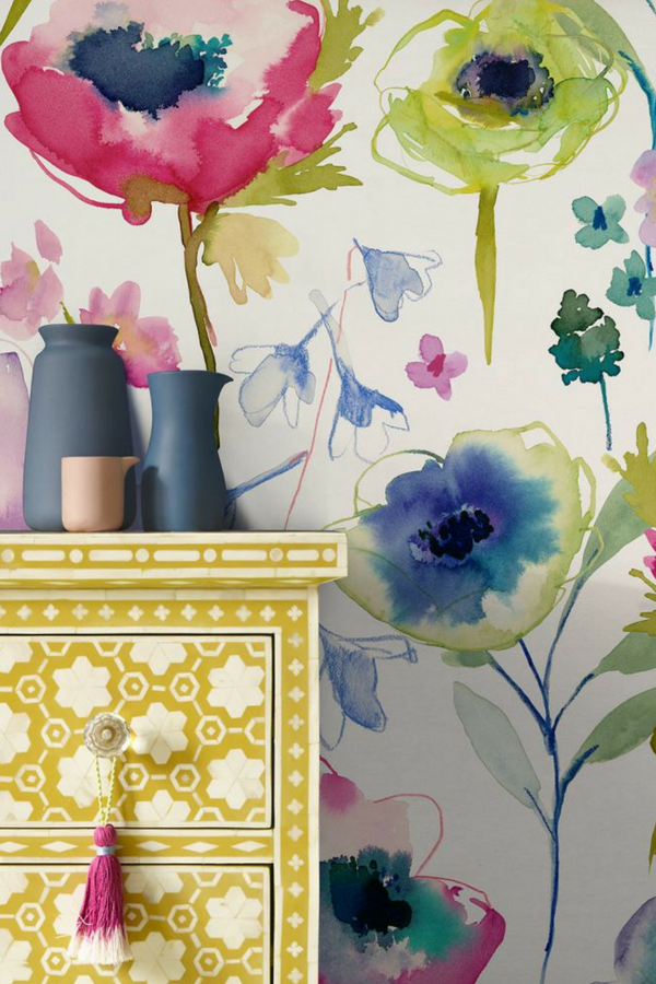 Bright Large Floral - HD Wallpaper 