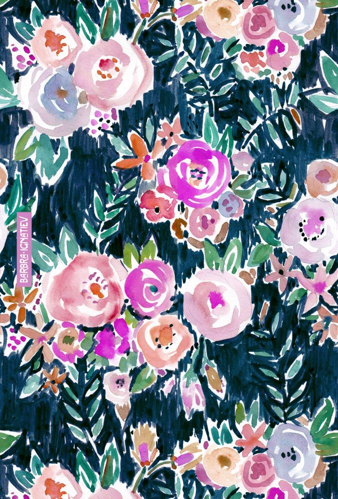 Dark Watercolor Floral Background - HD Wallpaper 
