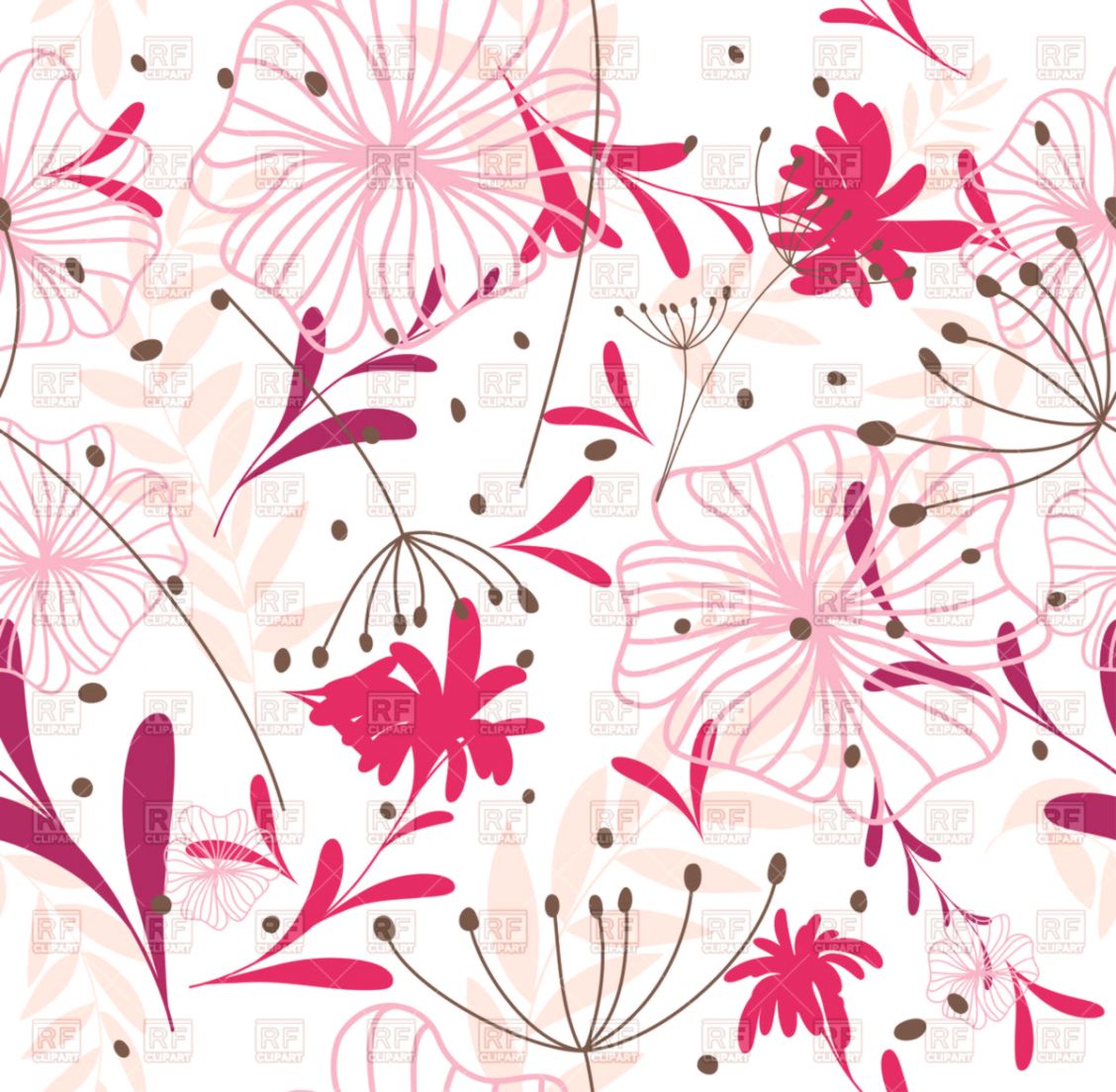 Seamless Pink Floral Wallpaper Ornament Vector Image - Vector Graphics - HD Wallpaper 