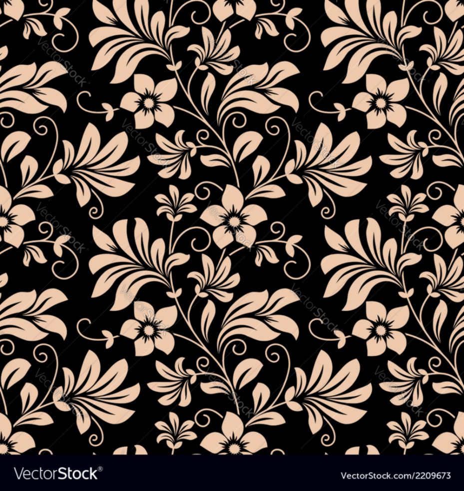 Vintage Floral Wallpaper Seamless Pattern Vector Image - Floral Pattern - HD Wallpaper 