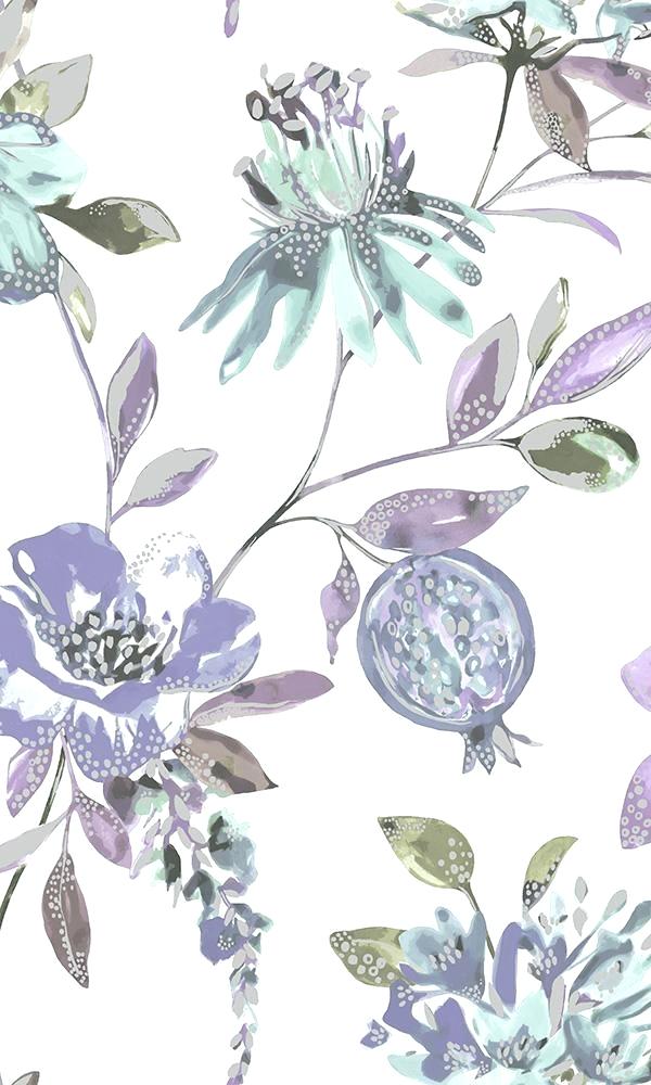 Bold Floral Wallpaper Heather Bright Blossoms Walls - Bright Floral Wallpaper For Walls - HD Wallpaper 