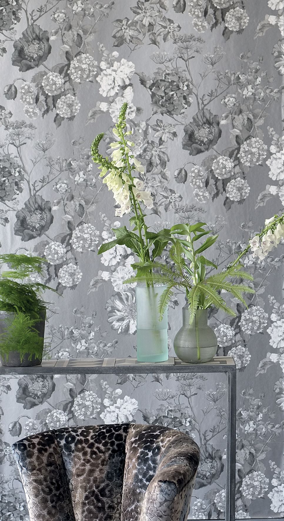 Designers Guild Alexandria Wallpaper Silver - 966x1772 Wallpaper