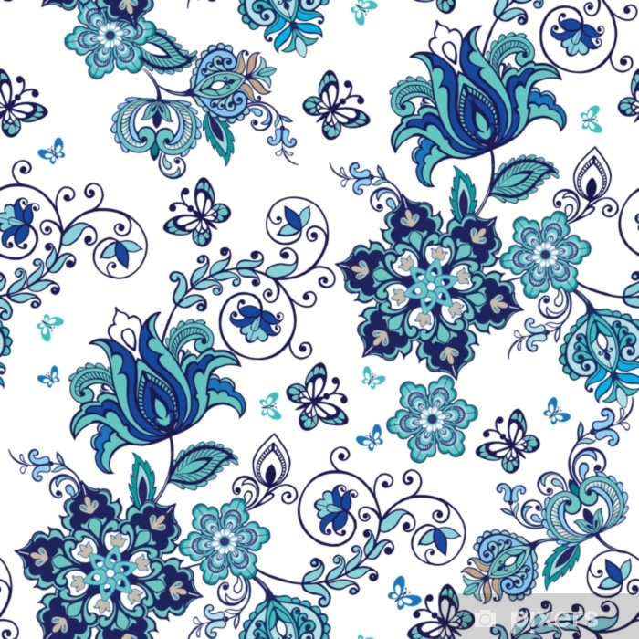 Paisley Flower Fabric - HD Wallpaper 