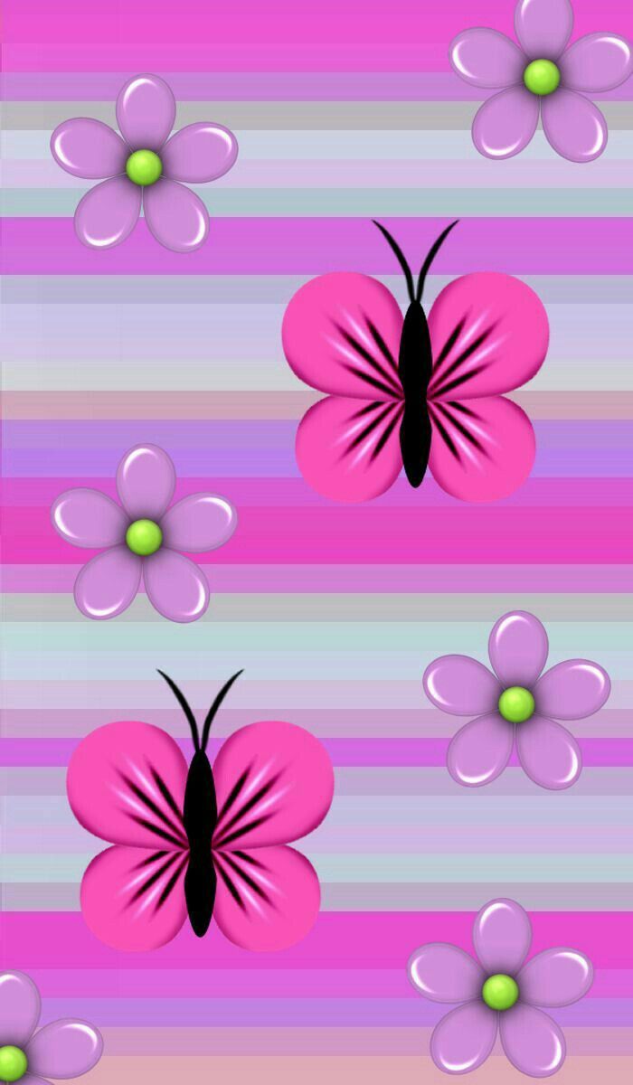 Pink And Purple Butterflies And Flowers Wallpaper - Butterfly And Flowers - HD Wallpaper 